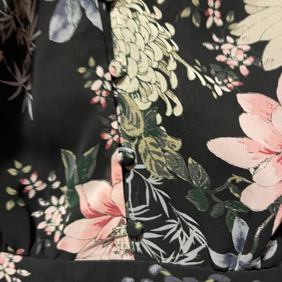 Dress Forum Black Floral Vneck Dress Size S - Picture 2 of 4